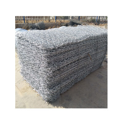 Lưới thép hộp Gabion mạ kẽm / PVC Tường chắn Gabion ba vòng xoắn để bán ở Tanzania