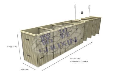 Mil 10 Bức tường rào cản Hesco mạ kẽm nhúng nóng H Bastion Hesco quân sự