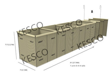Rào chắn cát địa kỹ thuật Hesco Rào chắn Mil 7 Cát lấp đầy Hesco Rào chắn