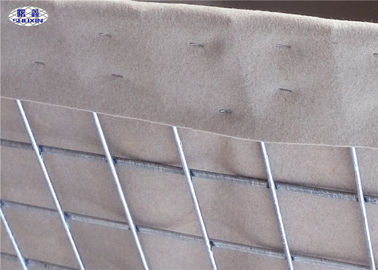 Cát và đất đầy hàng rào quân sự Hesco hàn Gabion với vải địa kỹ thuật lót