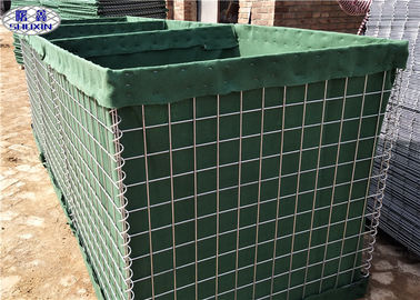 Hàng rào quân sự Hesco có thể thu gọn HDP được bọc vải địa kỹ thuật mạ kẽm