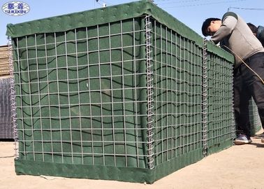 Rào chắn đầy cát Galvanzied Tường rào cản phòng thủ Hesco Bastion