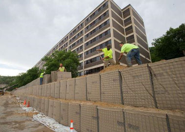 Hàng rào mạ kẽm Mil 3 phòng thủ pháo đài phòng thủ quân sự hàn tường Gabion Hesco Barrier
