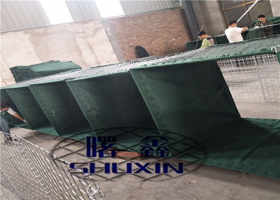 Hộp rọ đá mạ kẽm đầy cát Hesco Barrier Wall Mil 7
