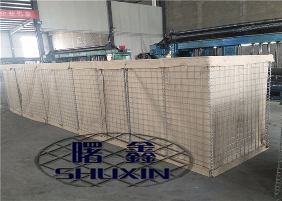 Lưới thép hàn Phòng thủ Bastion Hesco Cát đầy rào cản 4 ô