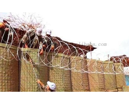 Bastion Tường cát tường chắn lũ lụt HDG rào chắn quân sự với vải địa kỹ thuật