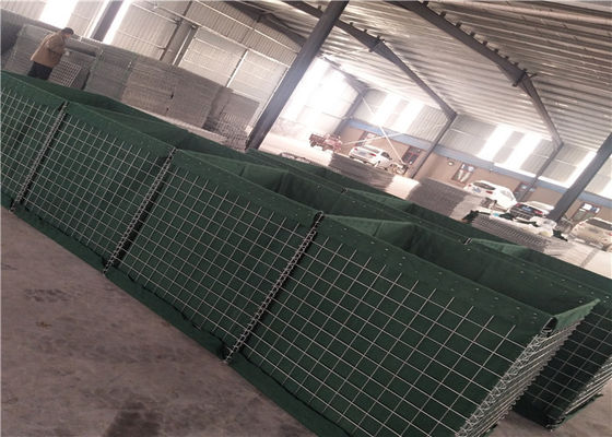 Thùng chứa Hesco vải địa kỹ thuật xanh 4MM để bảo vệ lực lượng