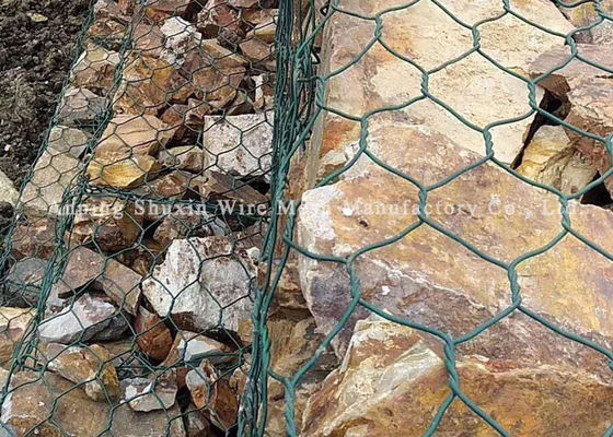 1 * 1 * 1m Dây lưới dệt PVC Nệm Gabion tráng nhựa để bảo vệ cầu