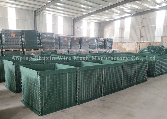 Hàng rào quân sự mạ kẽm nặng Hesco Hàn chống ăn mòn Mil 12