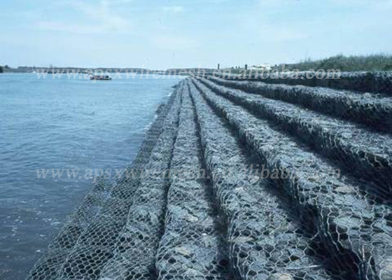 2 * 1 * 1m Dây sắt thép Rọ đá Lồng tường Kiểm soát xói mòn Sông