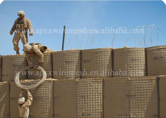Quân đội hàn Mil 7 Rào cản phòng thủ Bức tường Hesco để bảo vệ lũ lụt