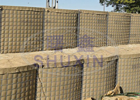 Hàn sâu Hesco Bastion Barrier Mạ kẽm Chu vi Mil5 Phạm vi chụp tường an ninh