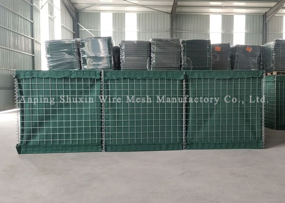Hàng rào phòng thủ Hesco mạ kẽm nặng Hình vuông 3 * 3 inch