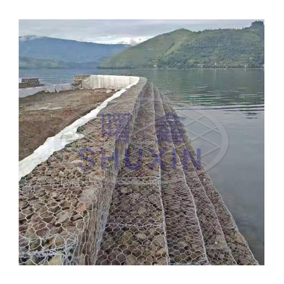 8 * 10cm Rọ đá 2,7mm Giỏ mạ kẽm / Pvc tráng 2x1x1m