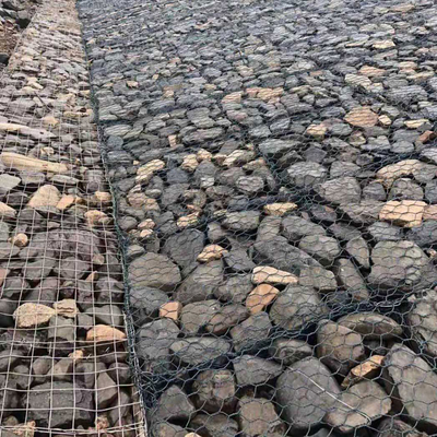 Dây thép carbon thấp 1x1x2 M Rọ đá Rọ đá Hộp xếp đầy Ba sợi dệt xoắn