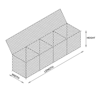 2 X 1 X 1 Tính linh hoạt Lồng dây đầy đá PVC Hộp rọ bọc PVC Chống gỉ