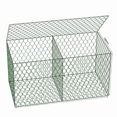 Pvc Green 6mx2mx0.3m Rọ đá lục giác Rọ hộp bằng sắt mạ kẽm Hộp đá