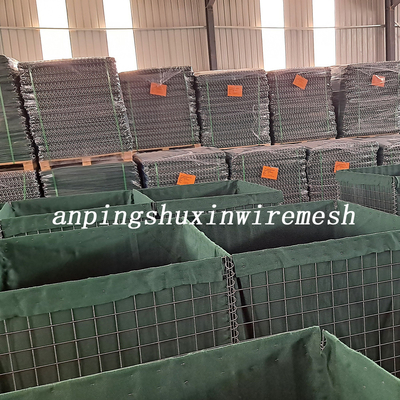 Tường cát quân sự Hesco Bastion mạ kẽm xanh